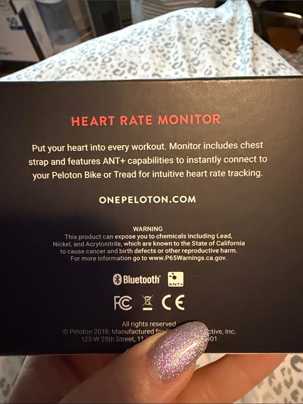 Peloton Black Strap Heart Rate Monitor with Red Logo NIB